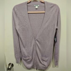 Old Navy NWT Purple Longline Button Down Cardigan Sweater Sz S-Y2K Cotton Blend